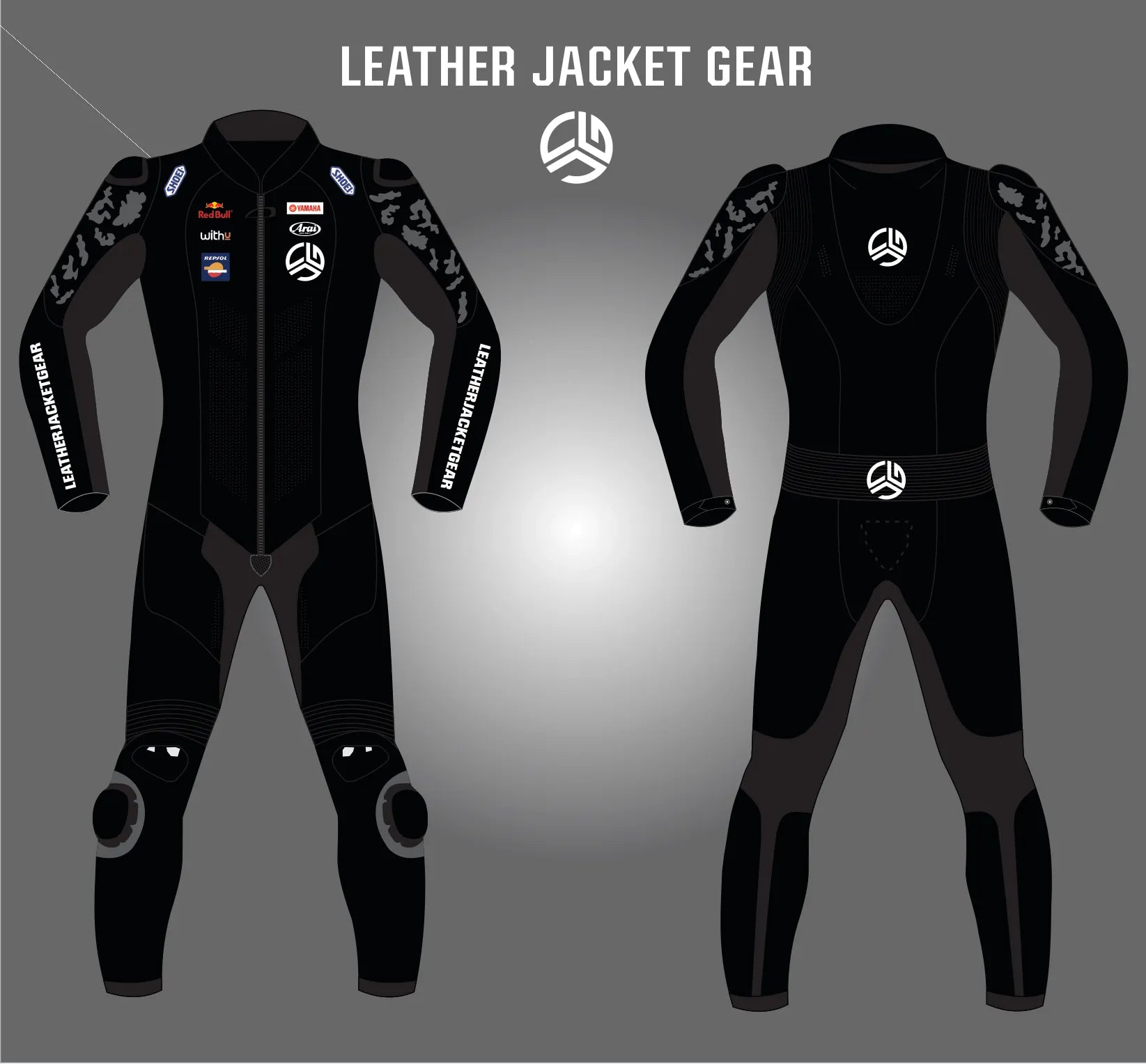 LeatherJacketGear Black Race Suit - CUSTOM (NO EXTRA CHARGES) / BLACK /  WITHOUT FIRE PROTECTION