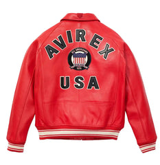 Avirex-Mens-Icon-Leather-Jacket-Red-Back