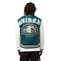 Avirex-Wildcat-Varsity-Jacket-Dark-Green-Back