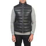 Black-Leather-Puffer-Vest-Close