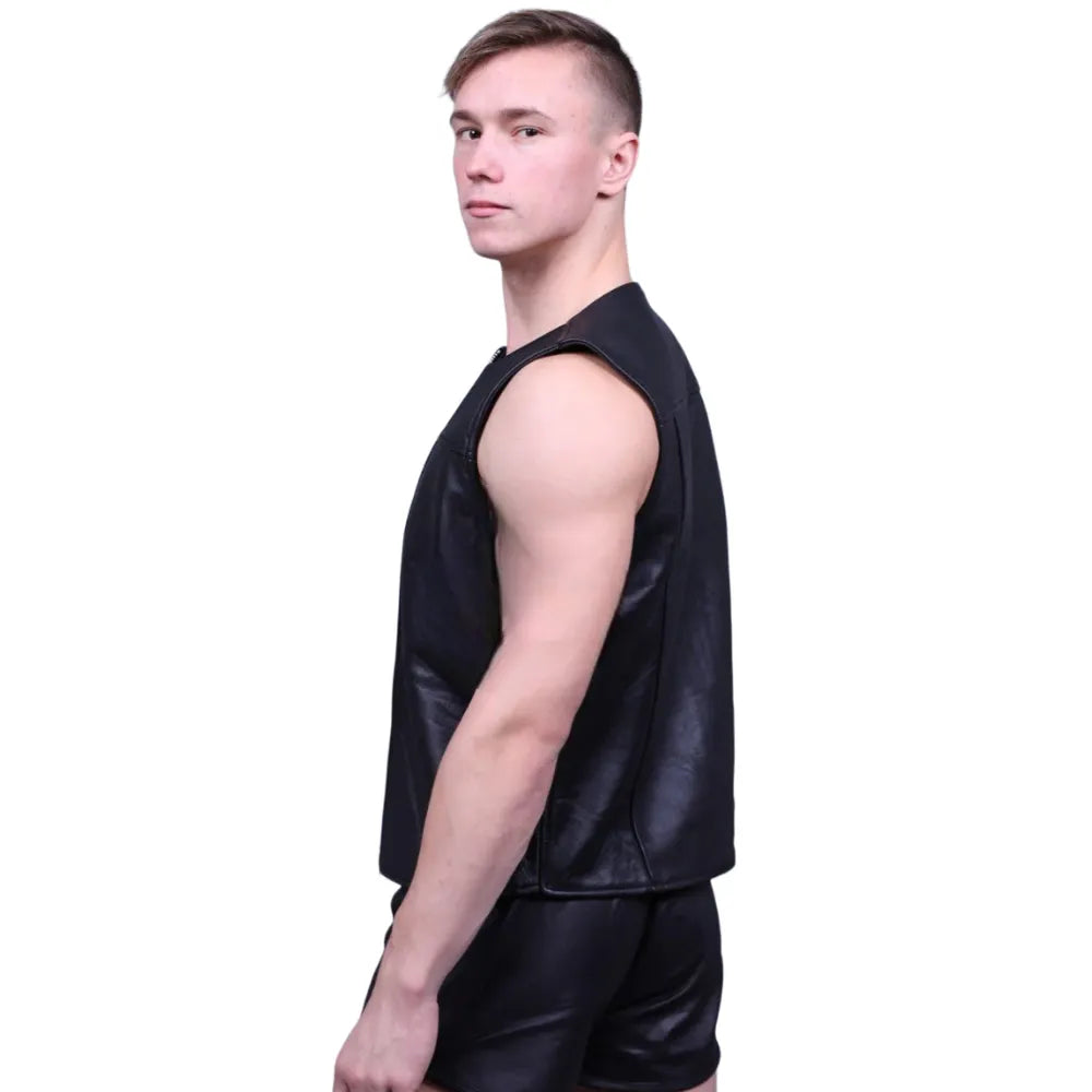Black-Leather-Zipper-Vest