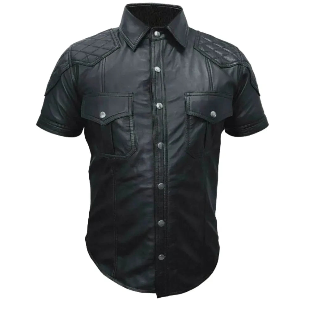 Black-Quilted-Shoulder-Leather-Shirt-Front