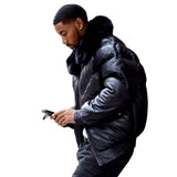 Black-V-Bomber-Jacket-with-Black-Fur-Collar-Model