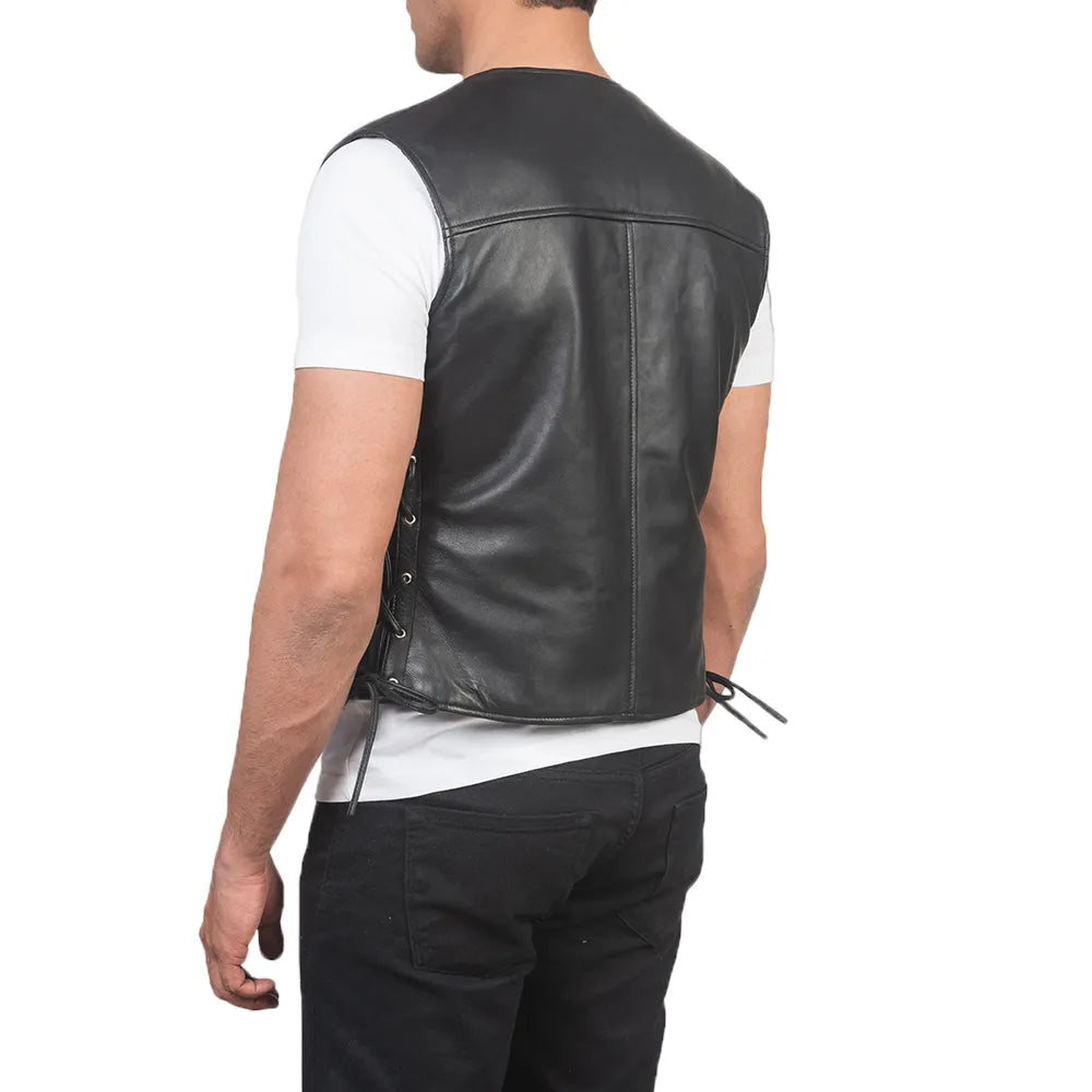Black-Zip-Up-Leather-Vest-Back