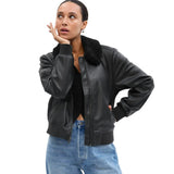 Faux-Shearling-Leather-Bomber-Jacket-Womens-Model