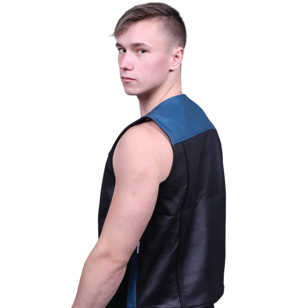 Leather-Zipper-Vest-With-Blue-Panels-Back