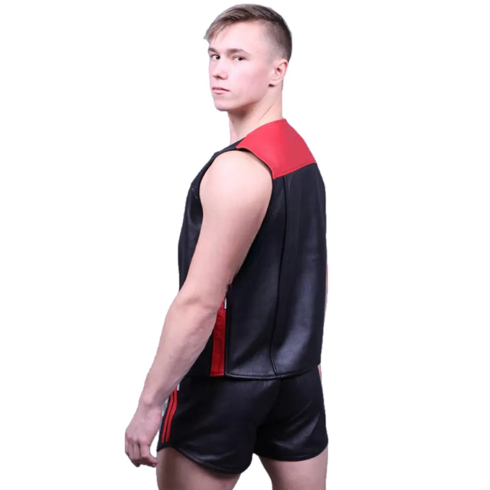 Leather-Zipper-Vest-With-Red-Panels