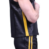 Leather-Zipper-Vest-With-Yellow-Panels