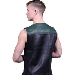 Leather-Zipper-Vests-with-Green-Panels-Back