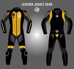 LeatherJacketGear-Black-Golden-Race-Suit