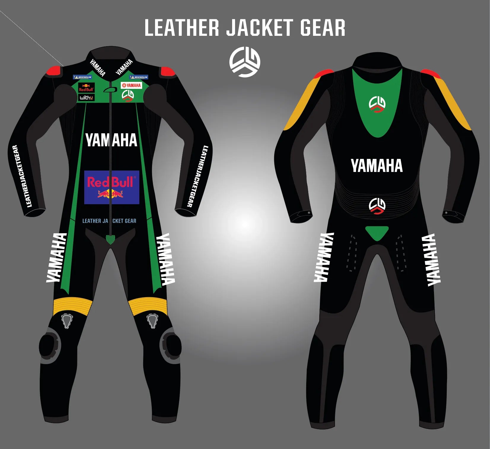 LeatherJacketGear-Black-Grey-Green-Race-Suit