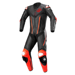 LeatherJacketGear-Fusion-1-Piece-Leather-Suit-Black-Red-Front