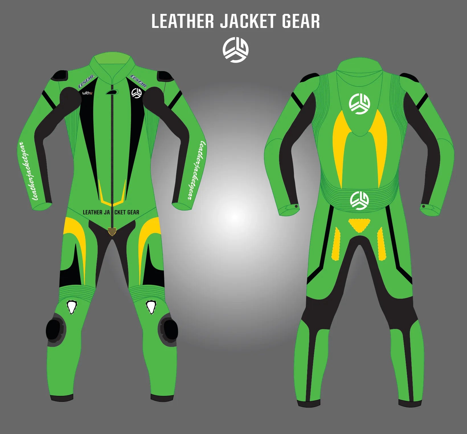 LeatherJacketGear-Green-Black-Yellow-Race-Suit