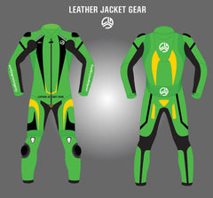 LeatherJacketGear-Green-Black-Yellow-Race-Suit