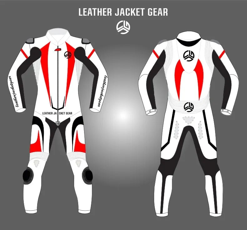 LeatherJacketGear-White-Black-Race-Suit