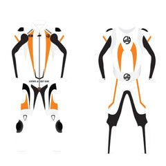 LeatherJacketGear-White-Orange-Black-Race-Suit