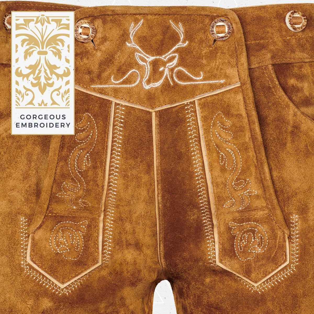Lederhosen-Men-Kneebound-Light-Brown-Embroidery