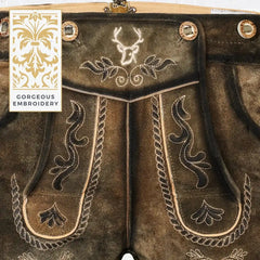 Lederhosen-Men-Short-Antique-Waxed-Brown-Embroidery