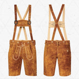 Lederhosen-Men-Short-Light-Brown-Back-Front