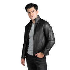 Mens-Black-Lambskin-Leather-Jacket-Model