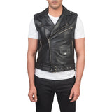 Mens-Black-Leather-Motorcycle-Vest-Front