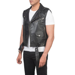 Mens-Black-Leather-Motorcycle-Vest-Right