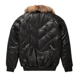 Mens-Black-Leather-V-Bomber-Jacket-Back