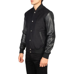 Mens-Black-Leather-Varsity-Jacket-Side