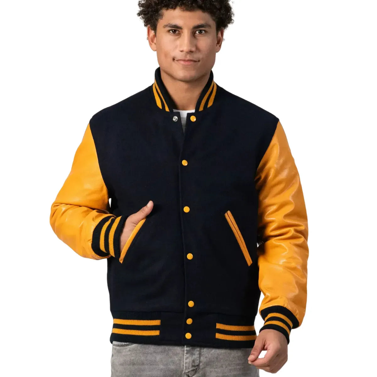Mens-Black-and-Yellow-Varsity-Jacket-Front