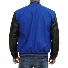 Mens-Blue-And-Black-Varsity-Jacket-Back