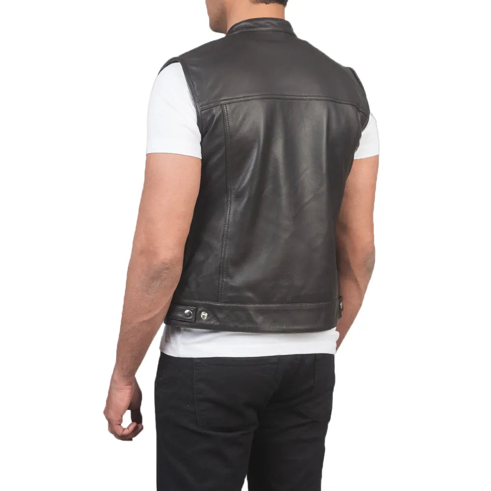 Mens-Brown-Leather-Biker-Vest-Back