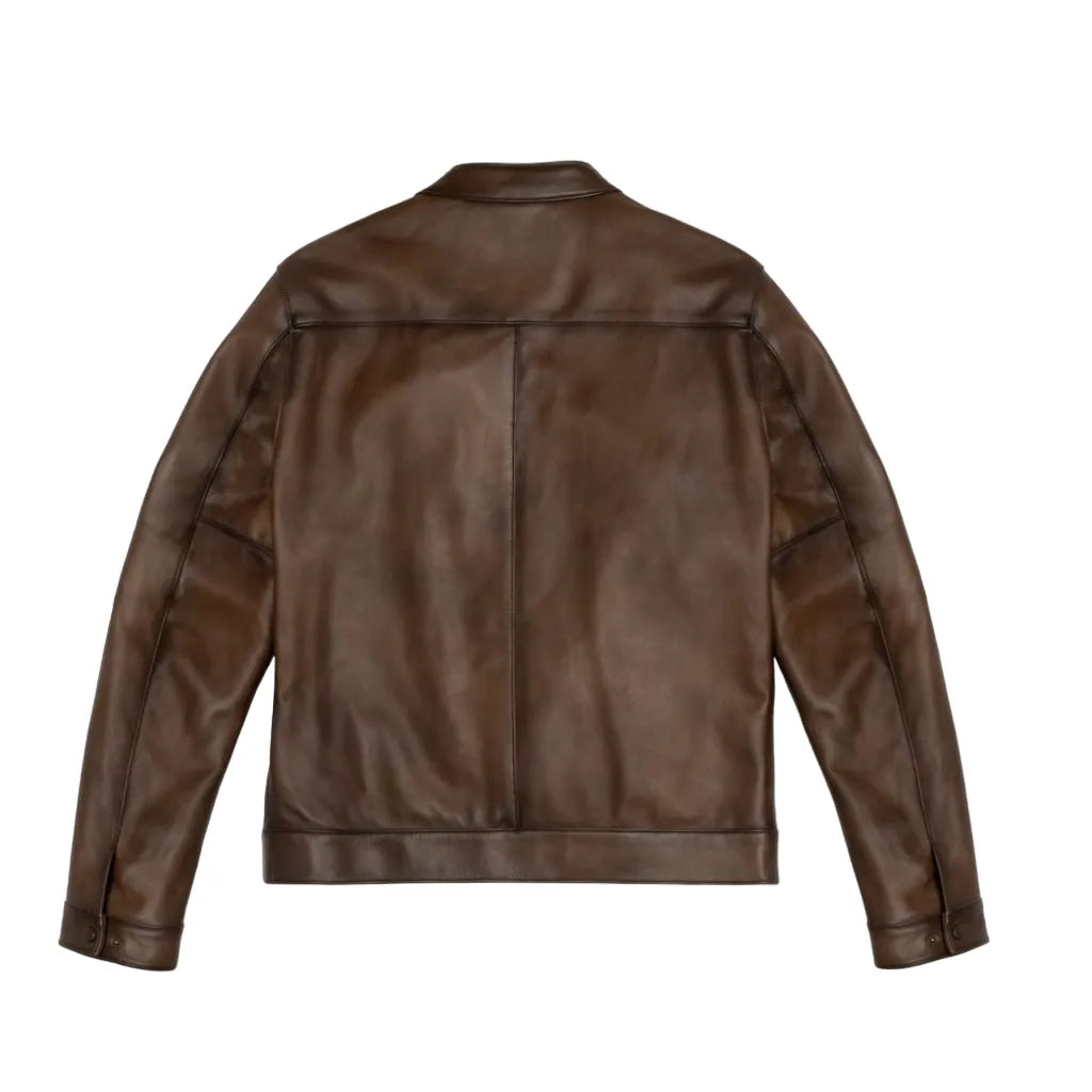 Mens-Brown-Leather-Cafe-Racer-Jacket-Back