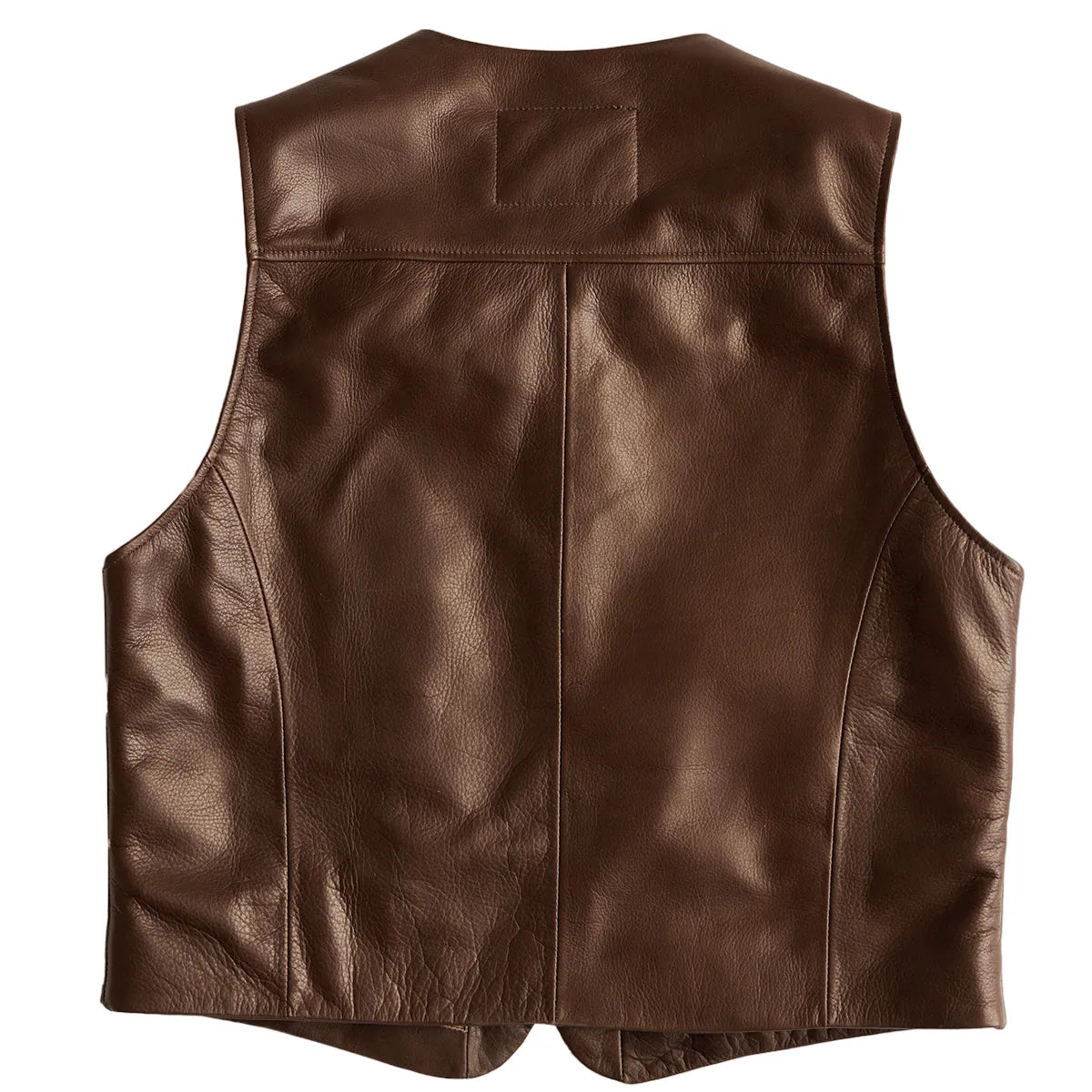 Mens-Brown-Leather-Lapel-Vest-Back