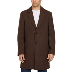 Mens-Brown-Single-Breasted-Wool-Coat