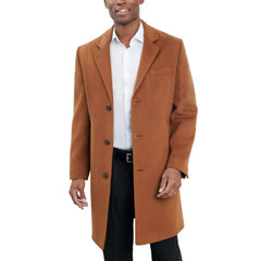 Mens-Brown-Wool-Blend-Overcoat