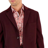 Mens-Burgundy-Wool-Blend-Coat-Front