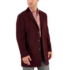 Mens-Burgundy-Wool-Blend-Coat