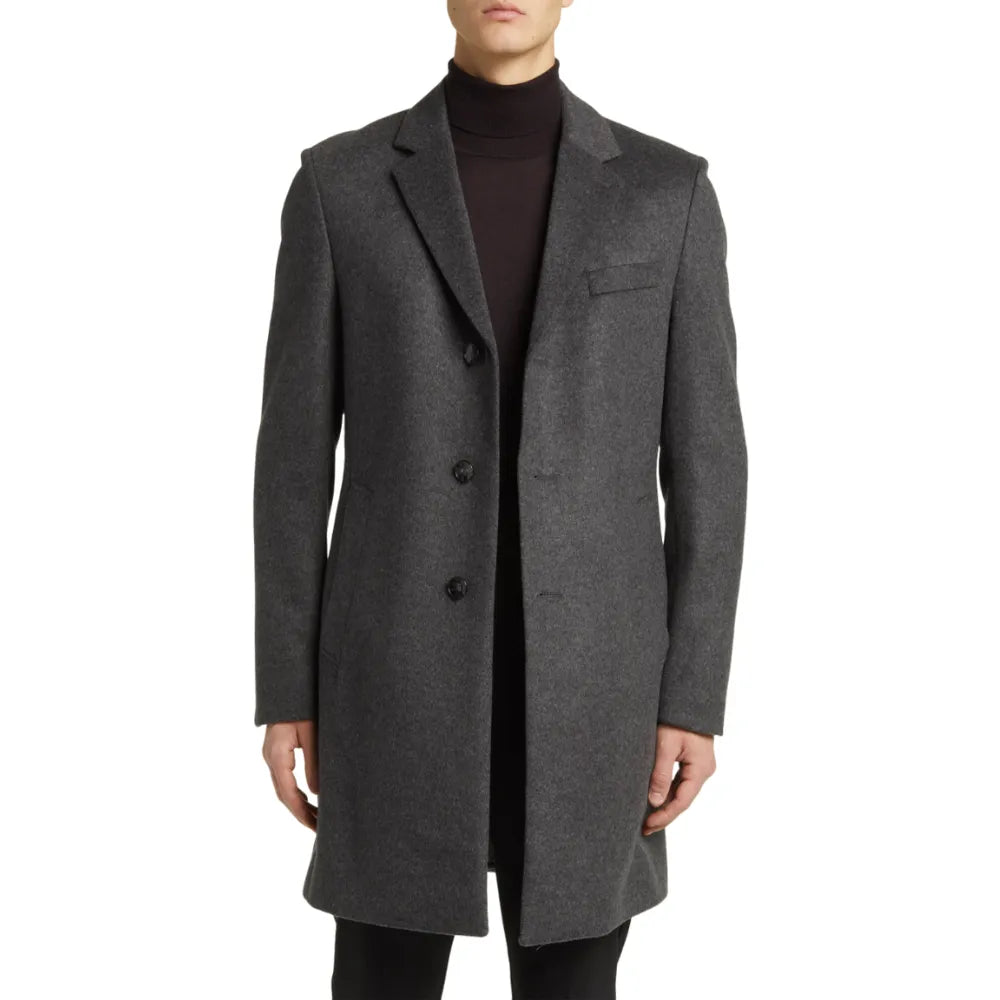 Mens-Grey-Wool-Blend-Coat-Model