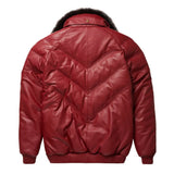 Mens-Maroon-Leather-V-Bomber-Jacket-Back