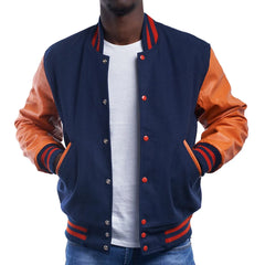 Mens-Navy-Blue-and-Orange-Varsity-Jacket