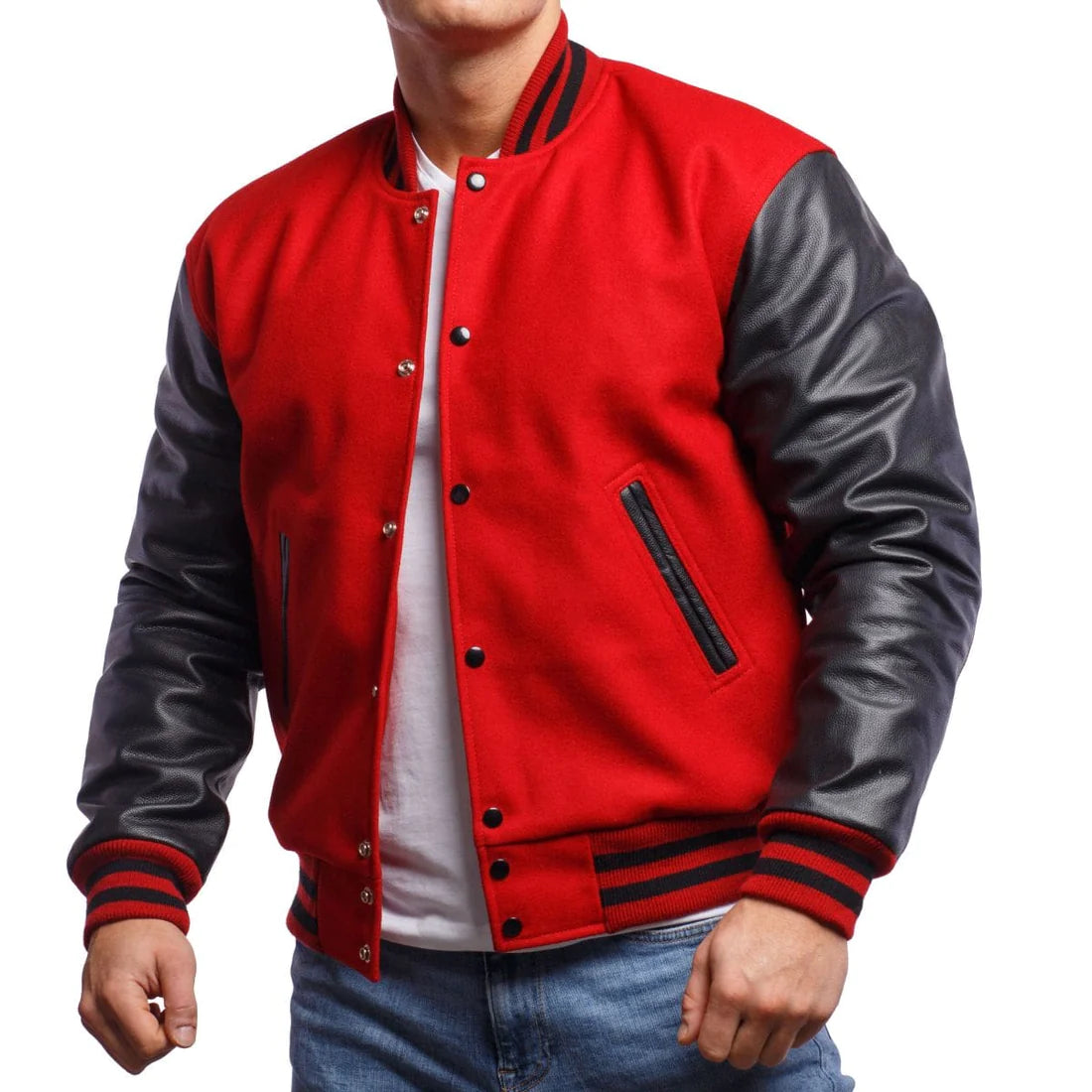Mens-Red-And-Black-Leather-Varsity-Jacket