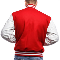 Mens-Red-And-White-Leather-Varsity-Jacket-Back
