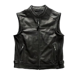 Perforated-Leather-Motorcycle-Vest-Front