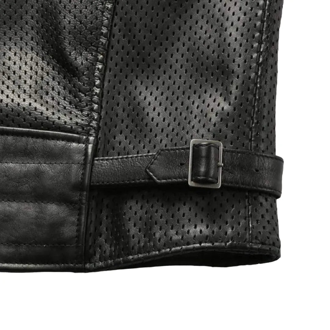 Perforated-Leather-Motorcycle-Vest