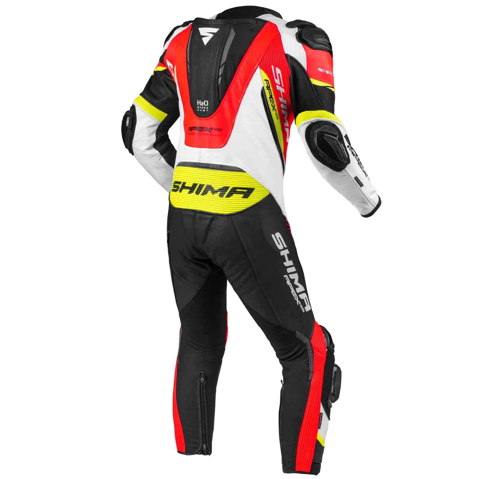 Shima-Apex-RS-One-Piece-Leather-Suit-White-Yellow-Red-Back