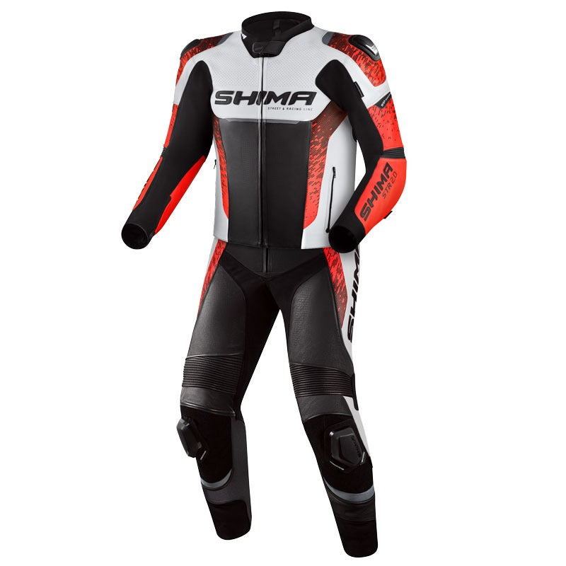 Shima-STR-2Mens-2PC-Leather-Suit-Black-White-Red