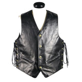 Side-Lace-Leather-Biker-Motorcycle-Vest-Front