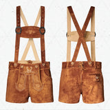 Women-Lederhosen-Hot-Pants-Light-Brown-Front-Back