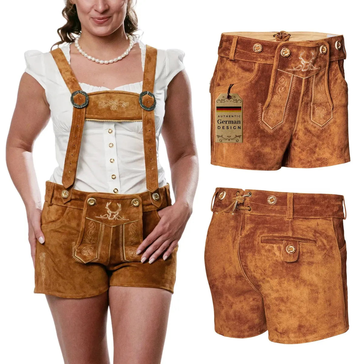 Women-Lederhosen-Hot-Pants-Light-Brown-Right