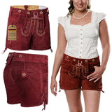 Women-Lederhosen-Short-Pants-Cherry-Red-Left